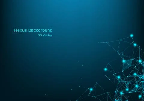 Big data visualization. Fractal element with lines and dots array. Big data c Stock Illustration