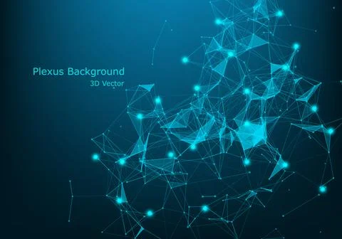 Big data visualization. Fractal element with lines and dots array. Big data c Stock Illustration