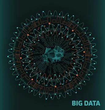 Big Data Visualization. Futuristic Infographic. Information Abstract Design 스톡 일러스트