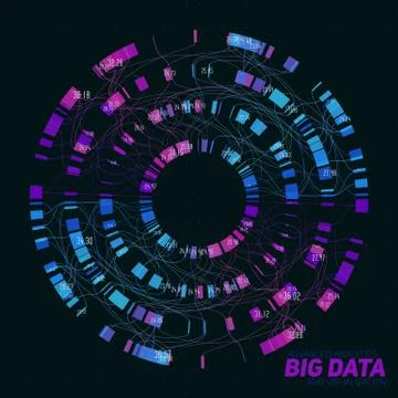 Big data visualization. Futuristic infographic. Information aesthetic design. Stock Illustration