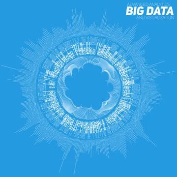 Big data visualization. Futuristic infographic. Information aesthetic design. Illustrazione stock