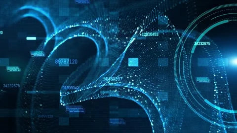 Big data visualization, futuristic or technological. Cyberspace security 스톡 동영상 334024565