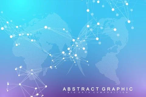 Big data visualization. Geometric abstract background visual information comp Illustrazione stock