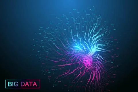 Big data visualization. Geometric abstract background visual information comp Illustrazione stock