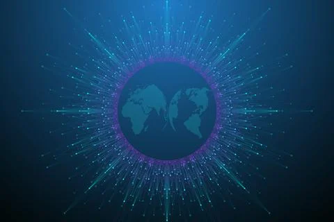 Big data visualization. Geometric abstract background visual information Illustrazione stock