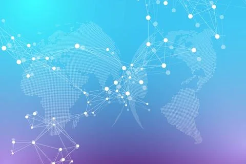 Big data visualization. Geometric abstract background visual information Stock Illustration