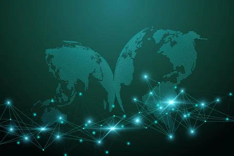 Big data visualization. Geometric abstract background visual information Stock Illustration