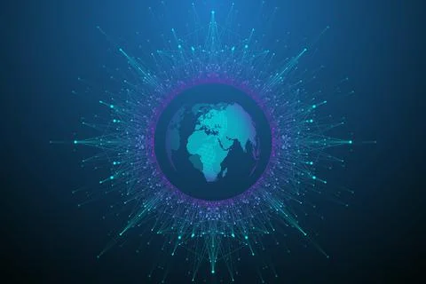 Big data visualization. Geometric abstract background visual information Stock Illustration