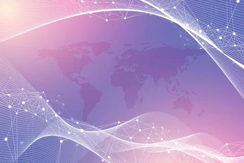 Big data visualization. Geometric abstract background visual information Stock Illustration