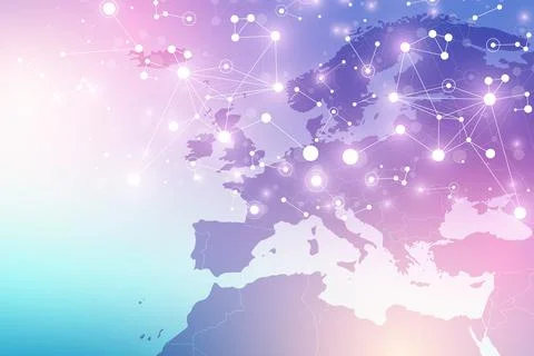 Big data visualization. Geometric abstract background visual information Stock Illustration