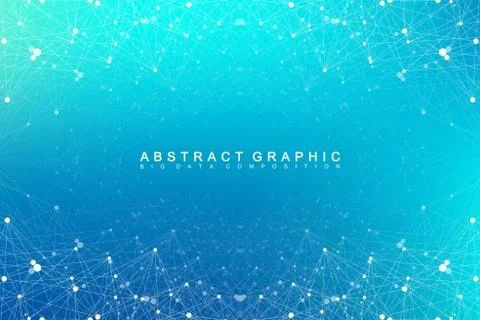 Big data visualization. Graphic abstract background communication. Perspective Illustrazione stock
