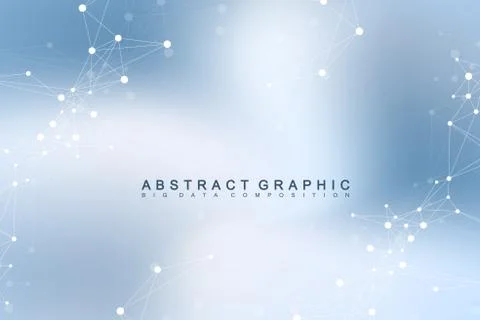 Big data visualization. Graphic abstract background communication. Perspective Illustrazione stock