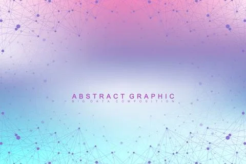 Big data visualization. Graphic abstract background communication. Perspective Stock Illustration