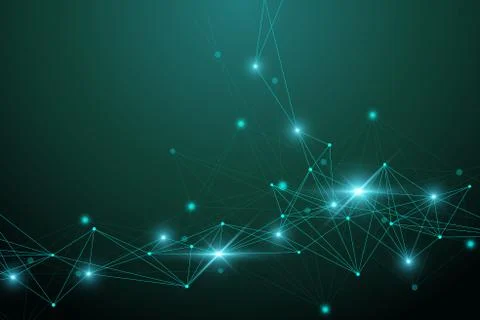 Big data visualization. Graphic abstract background communication. Perspective Illustrazione stock