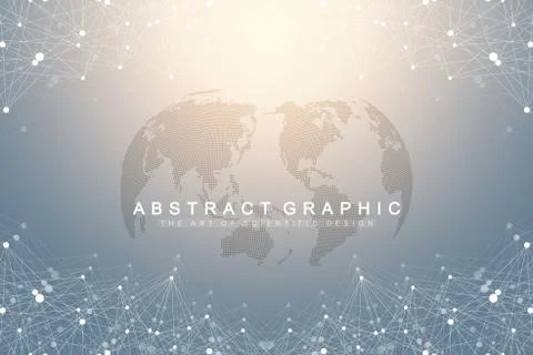 Big data visualization. Graphic abstract background communication. Perspective Illustrazione stock