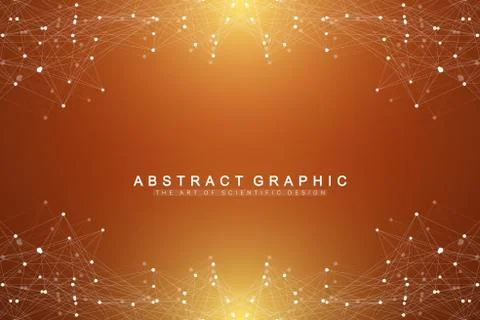 Big data visualization. Graphic abstract background communication. Perspective Illustrazione stock