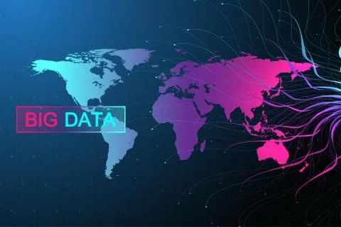Big data visualization. Graphic abstract background communication. Perspective Stock Illustration