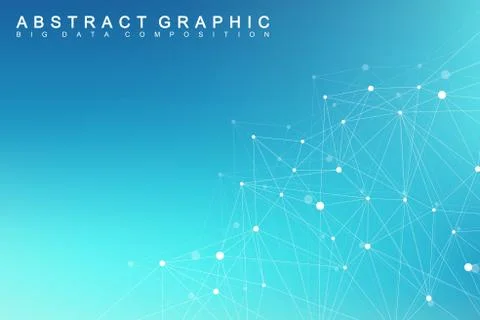 Big data visualization. Graphic abstract background communication. Perspective Illustrazione stock