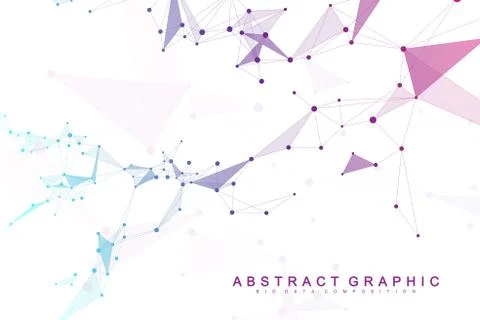 Big data visualization. Graphic abstract background communication. Perspective Illustrazione stock