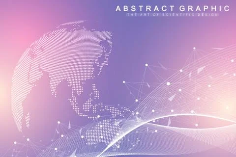 Big data visualization. Graphic abstract background communication. Perspective Stock Illustration