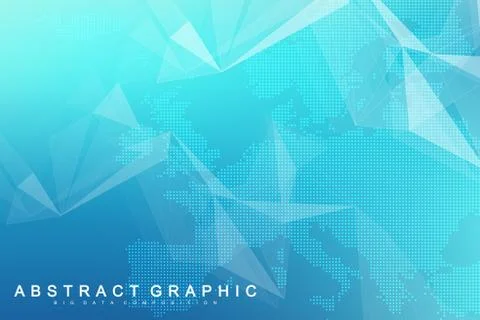 Big data visualization. Graphic abstract background communication. Perspective Stock Illustration