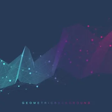 Big data visualization. Graphic abstract background communication. Perspective Stock Illustration