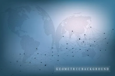 Big data visualization. Graphic abstract background communication. Perspective Illustrazione stock