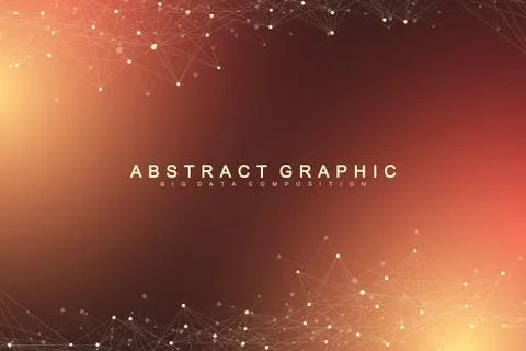 Big data visualization. Graphic abstract background communication. Perspective Stock Illustration