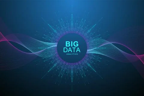Big data visualization. Graphic abstract background Artificial Intelligence and Stock Illustration