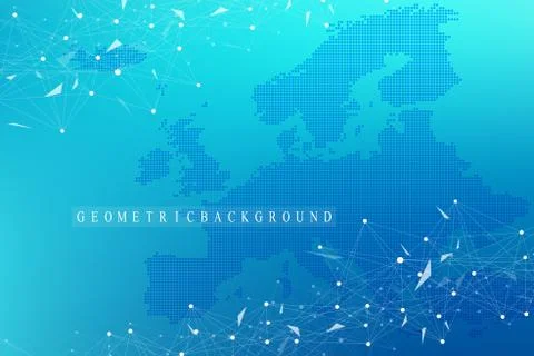 Big data visualization. Graphic abstract background communication. Perspective Illustrazione stock