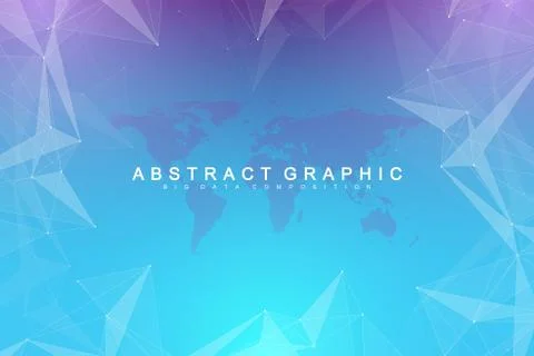 Big data visualization. Graphic abstract background communication. Perspective イラスト素材