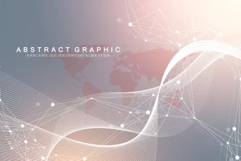 Big data visualization. Graphic abstract background communication. Perspective Illustrazione stock
