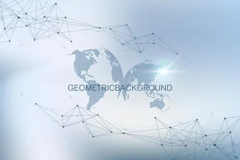 Big data visualization. Graphic abstract background communication. Perspective Stock Illustration