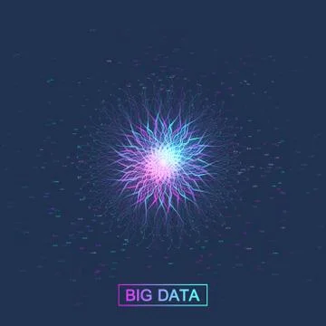 Big data visualization. Graphic abstract background communication. Perspective Illustrazione stock