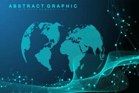 Big data visualization. Graphic abstract background Artificial Intelligence Stock Illustration