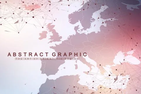 Big data visualization. Graphic abstract background Artificial Intelligence Illustrazione stock