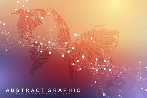 Big data visualization. Graphic abstract background Artificial Intelligence Stock Illustration