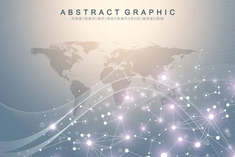Big data visualization. Graphic abstract background communication. Perspectiv Stock Illustration