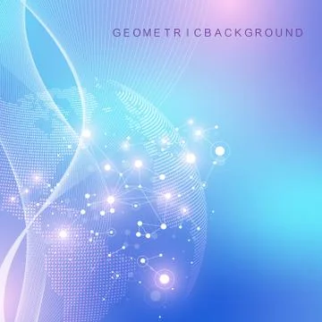 Big data visualization. Graphic abstract background communication. Perspectiv Stock Illustration