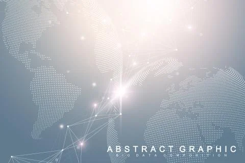 Big data visualization. Graphic abstract background communication. Perspectiv Stock Illustration