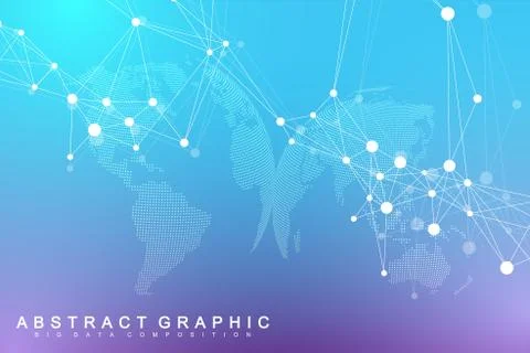 Big data visualization. Graphic abstract background communication. Perspectiv Stock Illustration