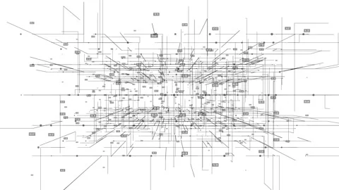 Big data visualization. HUD grid corners motion background Stock Footage 102847616