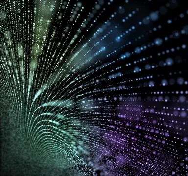 Big data visualization. Information aesthetic design. Visual data complexity. 3d Illustrazione stock