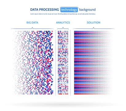 Big data visualization. Information analytics concept. Abstract stream inform Illustrazione stock