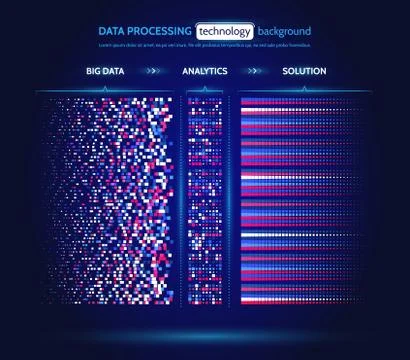 Big data visualization. Information analytics concept. Abstract stream inform Illustrazione stock