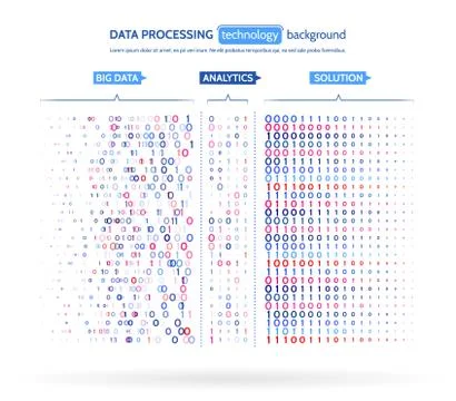Big data visualization. Information analytics concept. Abstract stream inform Illustrazione stock