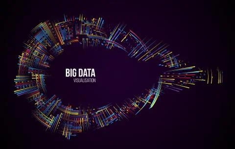 Big data visualization. Information analytics concept. Abstract stream inform 스톡 일러스트