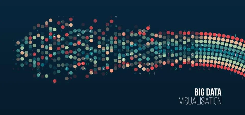 Big data visualization. Information analytics concept. Abstract stream inform Stock Illustration