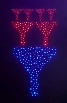 A big data visualization. Information analytics concept. Filtering machine al Stock Illustration