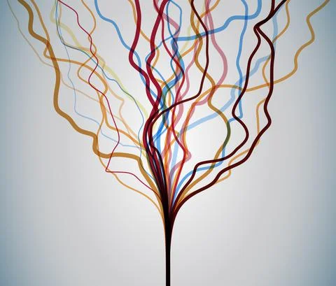 Big data visualization. Information analytics concept. Abstract stream Stockillustratie